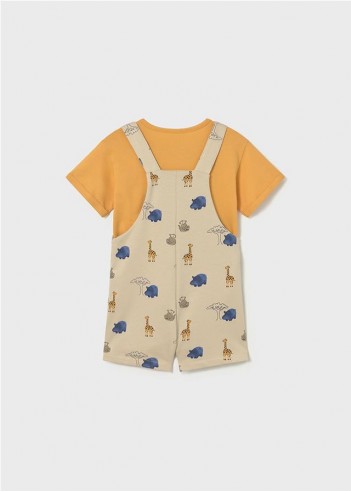 CONJUNTO PETO ESTAMPADO Y CAMISETA BEBÉ