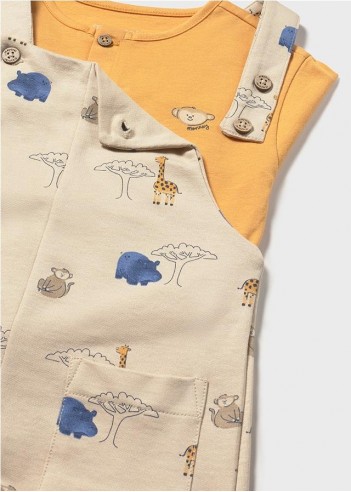 CONJUNTO PETO ESTAMPADO Y CAMISETA BEBÉ