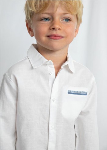 CAMISA MANGA LARGA CON LINO VESTIR NIÑO