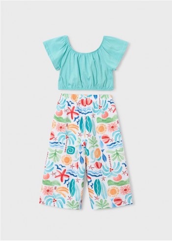 CONJUNTO PANTALÓN LARGO ESTAMPADO Y...