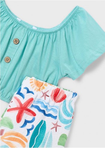 CONJUNTO PANTALÓN LARGO ESTAMPADO Y...