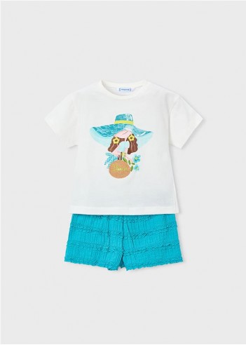 CONJUNTO PANTALÓN CORTO VOLANTES Y...