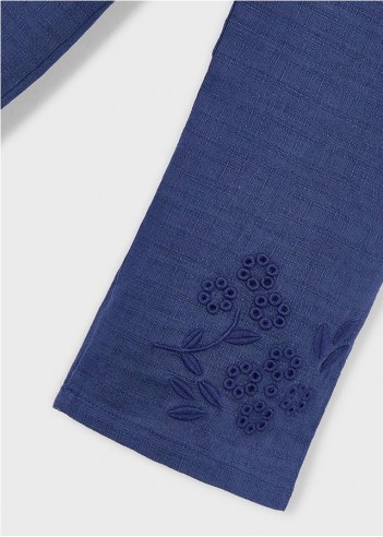 PANTALÓN LARGO BORDADO CON LINO NIÑA