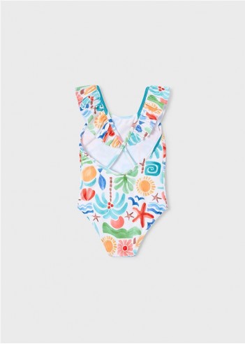 BAÑADOR VOLANTES ESTAMPADO NIÑA