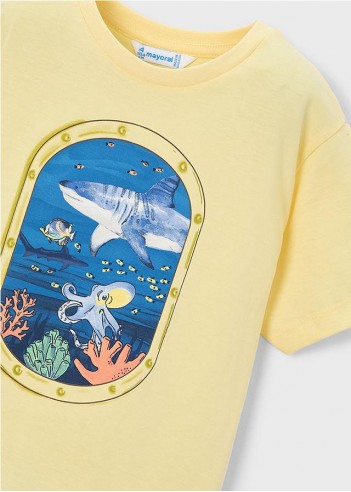 CAMISETA CON VENTANA FONDO MARINO NIÑO