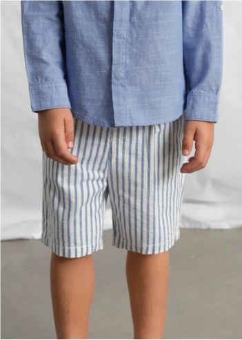 CONJUNTO DE BERMUDA Y CAMISA CON LINO...