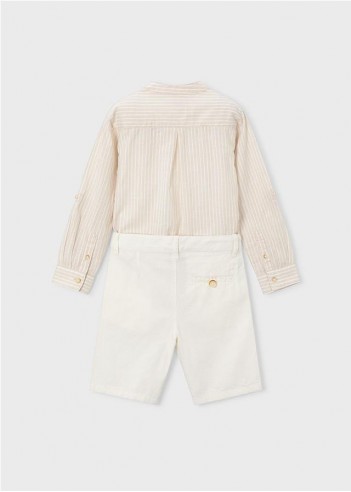 CONJUNTO DE BERMUDA Y CAMISA CON LINO...