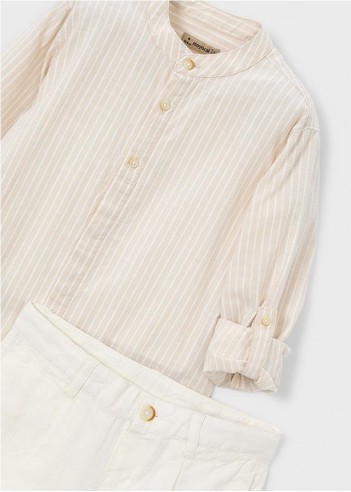 CONJUNTO DE BERMUDA Y CAMISA CON LINO...