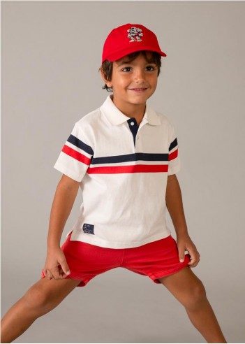 POLO CON BANDAS DECORATIVAS NIÑO