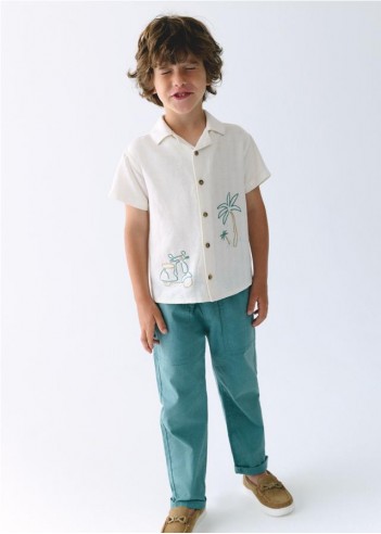 PANTALÓN LARGO JOGGER CON LINO NIÑO