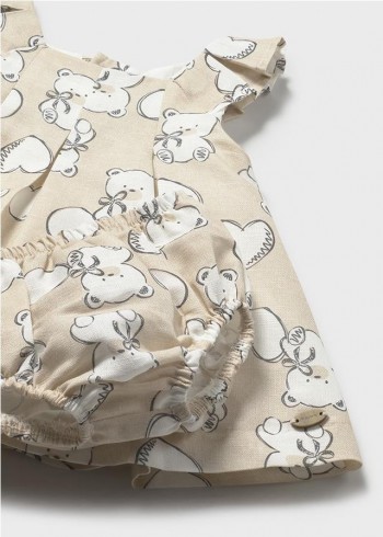 VESTIDO ESTAMPADO CON LINO...