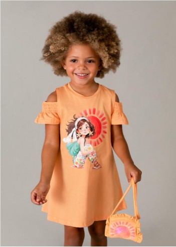 VESTIDO ABERTURAS CON BOLSO NIÑA