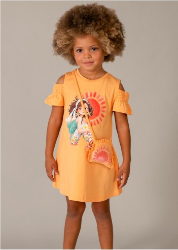 VESTIDO ABERTURAS CON BOLSO NIÑA