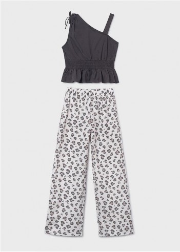 CONJUNTO PANTALÓN LARGO ESTAMPADO Y...