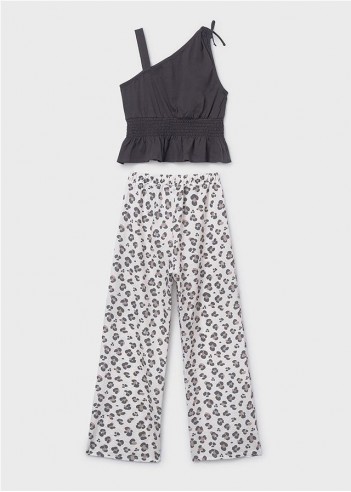 CONJUNTO PANTALÓN LARGO ESTAMPADO Y...