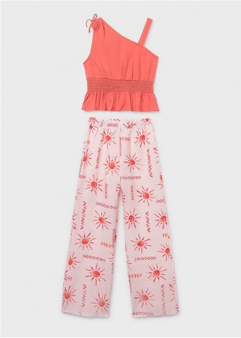 CONJUNTO PANTALÓN LARGO ESTAMPADO Y...