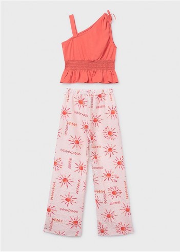 CONJUNTO PANTALÓN LARGO ESTAMPADO Y...