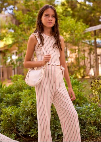 CONJUNTO PANTALÓN LARGO Y TOP RAYAS...