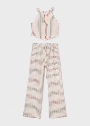 CONJUNTO PANTALÓN LARGO Y TOP RAYAS...