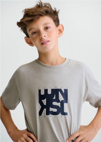 CAMISETA LETRAS BÁSICA CHICO