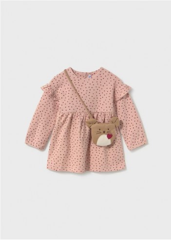 VESTIDO ESTAMPADO CON BOLSO BEBÉ