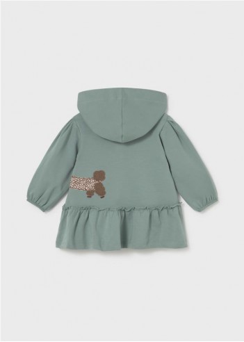 VESTIDO CON CAPUCHA VOLANTES BEBÉ