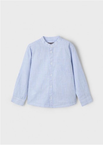 CAMISA MANGA LARGA CUELLO MAO RAYAS NIÑO