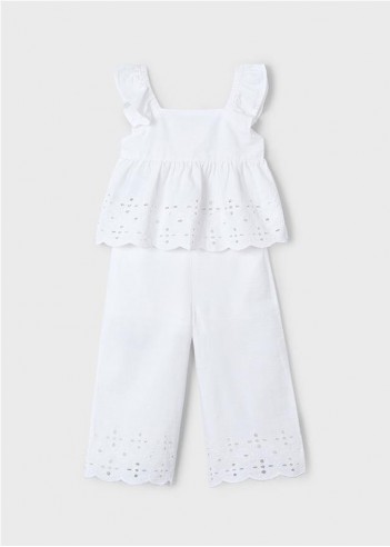 CONJUNTO PANTALÓN Y TOP PERFORADOS NIÑA