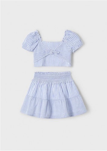 CONJUNTO FALDA TOP RAYAS NIÑA