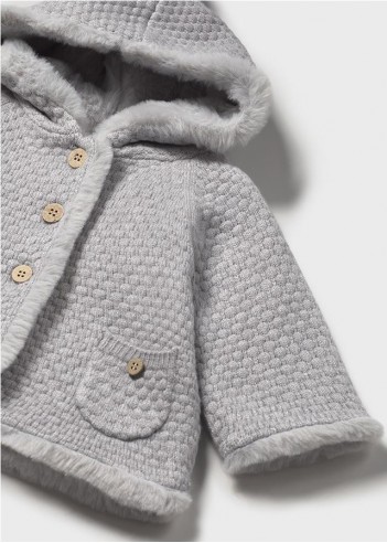 CHAQUETA TRICOT CON PELO RECIÉN NACIDA
