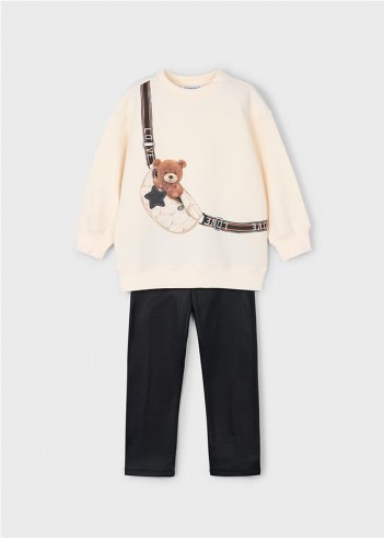 CONJUNTO LEGGING Y SUDADERA OSITO NIÑA