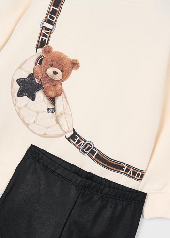 CONJUNTO LEGGING Y SUDADERA OSITO NIÑA