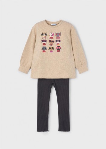 CONJUNTO LEGGING CANALÉ Y SUDADERA NIÑA