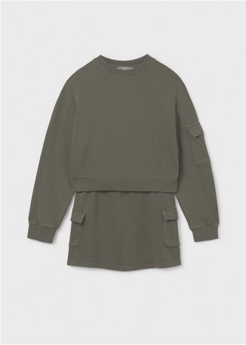 CONJUNTO FALDA CARGO Y SUDADERA CHICA