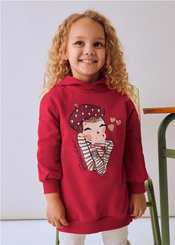VESTIDO FELPA CAPUCHA NIÑA