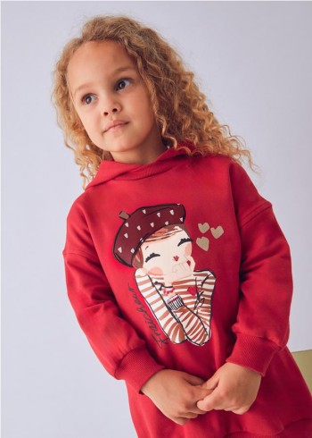 VESTIDO FELPA CAPUCHA NIÑA 2