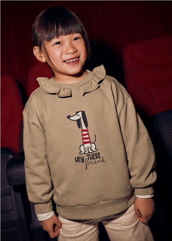 SUDADERA CUELLO VOLANTE NIÑA