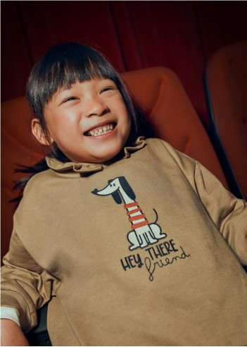 SUDADERA CUELLO VOLANTE NIÑA